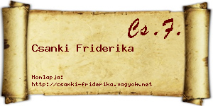 Csanki Friderika névjegykártya